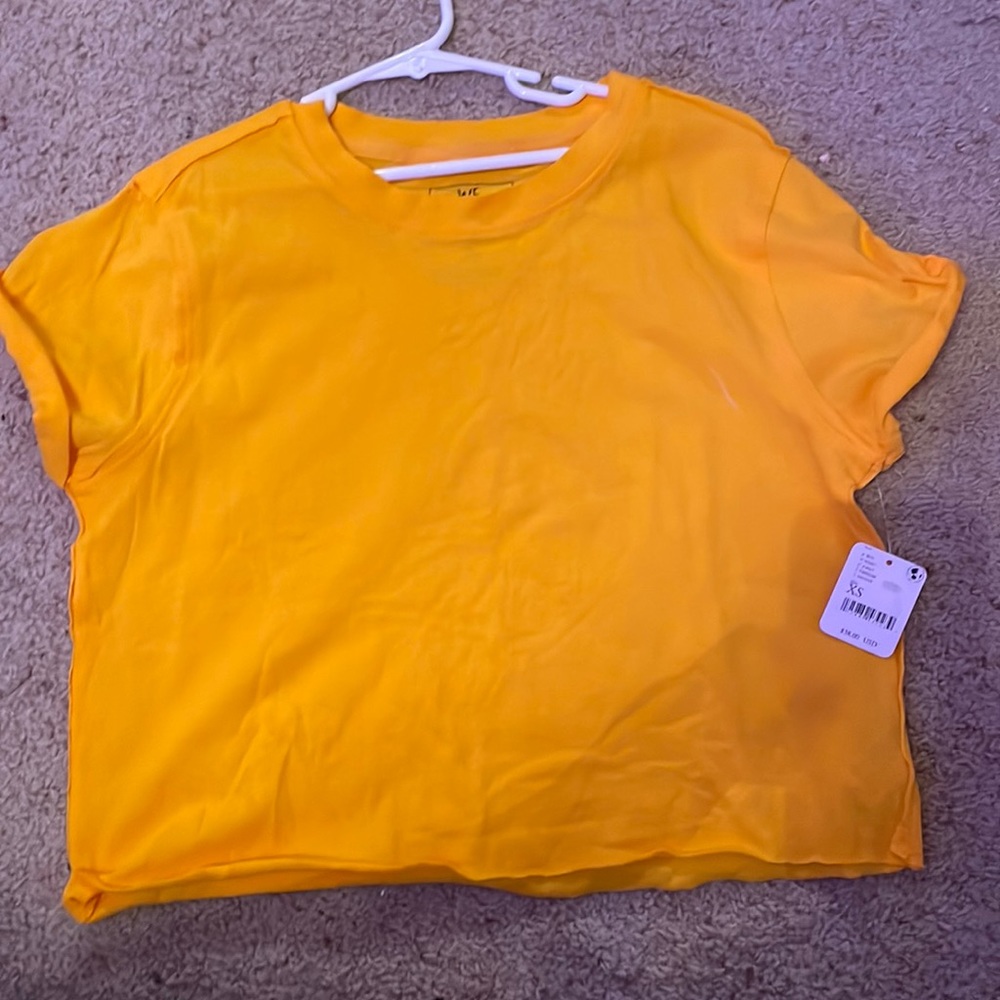 free people cropped mustard yellow/orange top